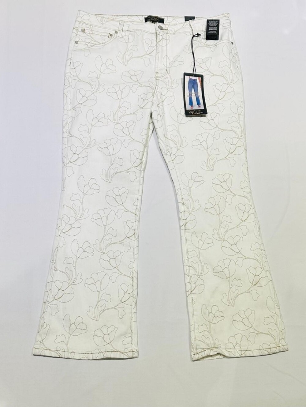 RACHEL Rachel Roy White Floral-Print Women's Jeans
